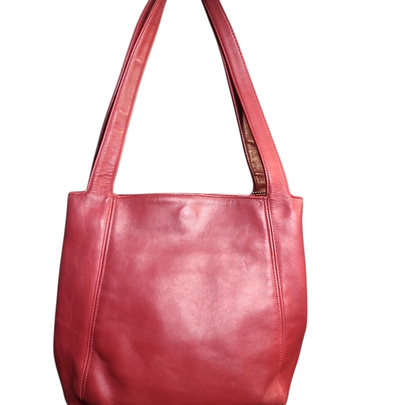 Coach Red Leather Shoulder Bag - Picture 3 of 8